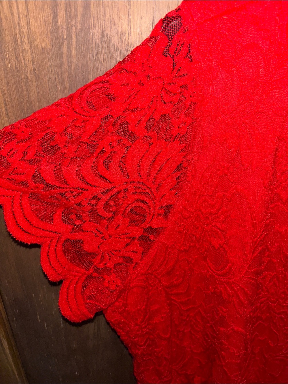 torrid Red Lace Midi Dress with Short Sleeves - Picture 3 of 13